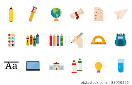 Set supplies school vector illustration Set supplies school vector illustration 88050265