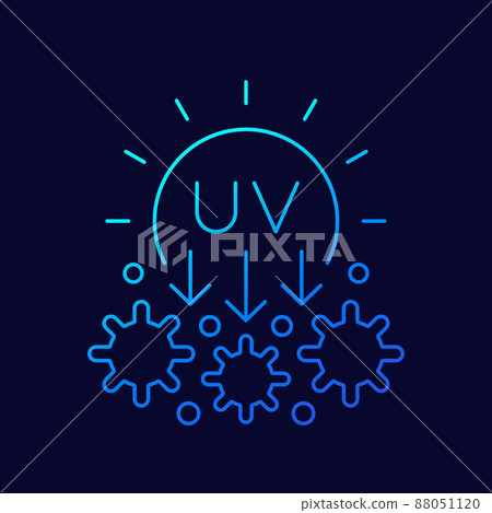 UV light for disinfection, ultraviolet rays icon 88051120