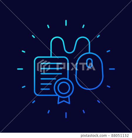 online education line vector icon with a diploma online education line vector icon with a diploma 88051132