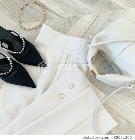White tapered pants and various fashion accessories White tapered pants and various fashion accessories 88051200