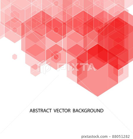 red abstract hexagons. vector background. polygonal style. presentation template. eps 10 88051282