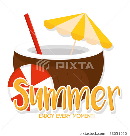 Poster Summer cocnut vector illustration 88051930