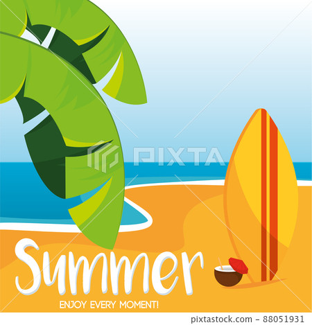 Poster Summer sun surf vector illustration 88051931