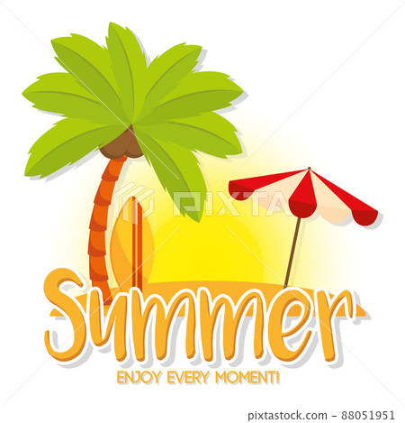 Poster Summer palm vector illustration - Stock Illustration [88051951 ...