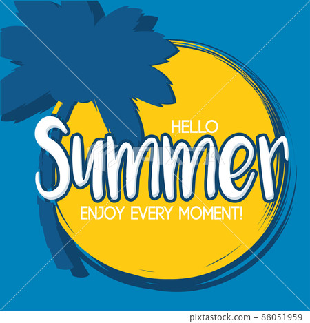 Poster Summer palm vector illustration - Stock Illustration [88051959 ...