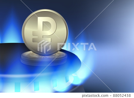 Gas burner with a stack of rubles 88052438