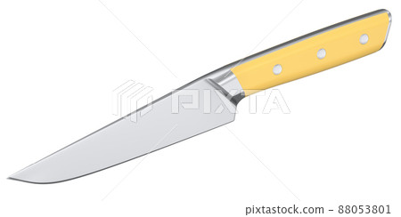 Chef's Kitchen Knife With A Wooden Handle... - Stock Illustration ...