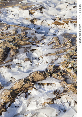 a thick layer of ice formed on the territory of the field a thick layer of ice formed on the territory of the field 88054330