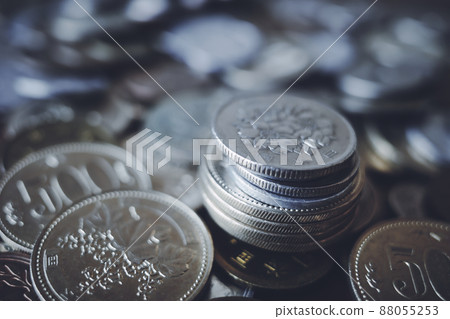 Japanese coin background material 88055253