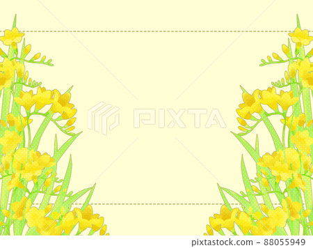 Yellow freesia illustration frame 88055949