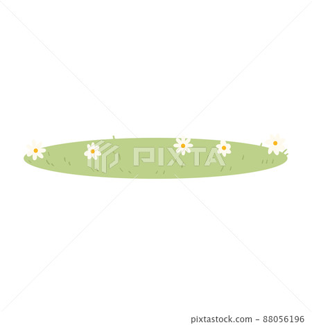 Isolated green grass with flowers Vector - Stock Illustration [88056196 ...