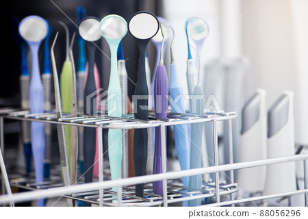 Surgical and dental instruments at medical washing machine and autoclave for sterilising. Medical hygiene for using equipments. 88056296