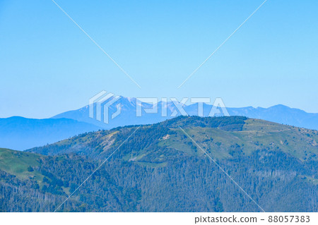 從三重山山頂看到的乘鞍山，信州金星線 88057383