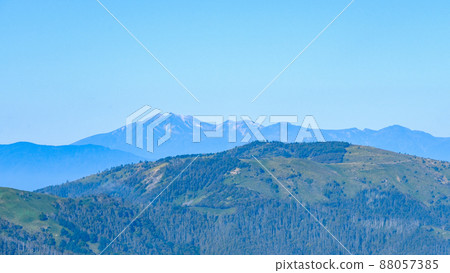 Mt. Norikura seen from the summit of Mt. Miune, Shinshu Venus Line 88057385