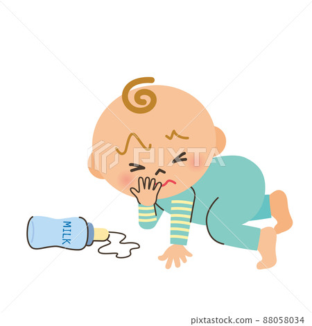 嬰兒撞倒奶瓶 嬰兒撞倒奶瓶 88058034