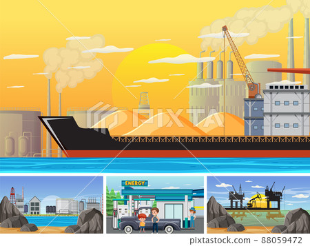 Set of oil petrol and gas relevant scene 88059472
