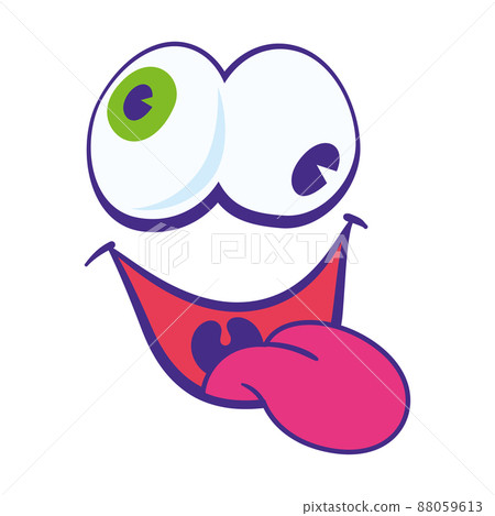 Isolated happy face with a big smile Vector - Stock Illustration