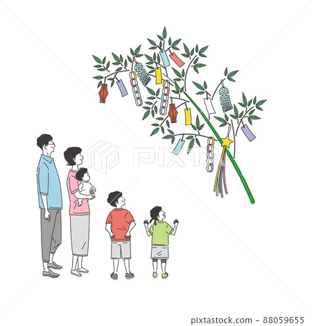 Tanabata decoration and family set Tanabata decoration and family set 88059655
