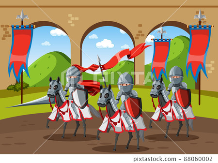 Medieval armoured knights group Medieval armoured knights group 88060002