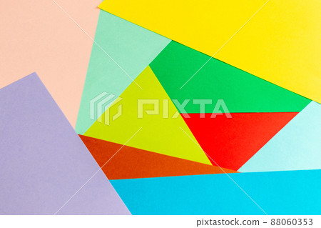 Colorful patterns made by stacking colored drawing paper 88060353