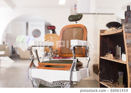 Barbershop chair with professional tools Barbershop chair with professional tools 88061459