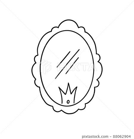 Princess crown mirror doodle frame 88062904