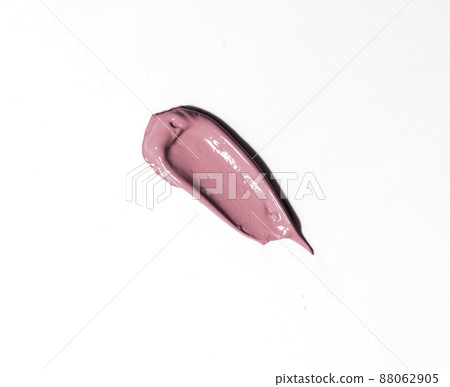 Pink matte lipstick, smear texture on a white background 88062905