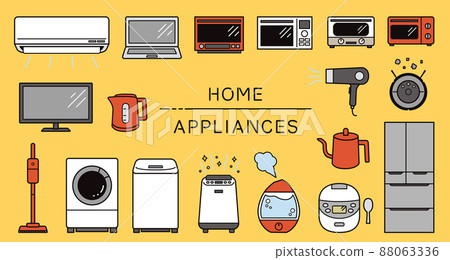Illustration set of simple home appliances 88063336