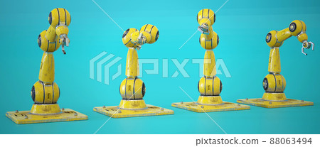 3d illustration. robotic arm . Industrial robot manipulator. Modern industrial technology. 88063494