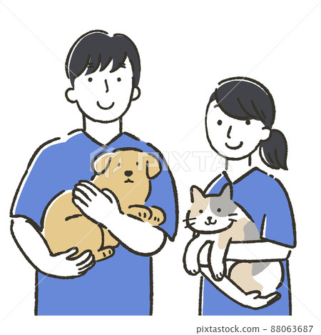 男性和女性獸醫的插圖 88063687