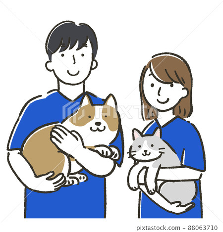 男性和女性獸醫的插圖 88063710