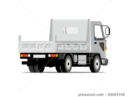 Dump truck, rear, illustration Dump truck, rear, illustration 88064346