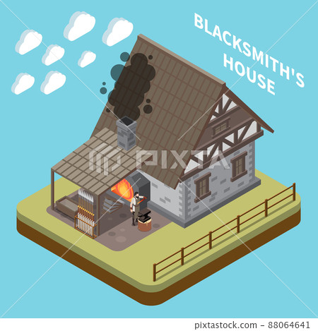 Medieval House Isometric Concept - Stock Illustration [88064641] - PIXTA