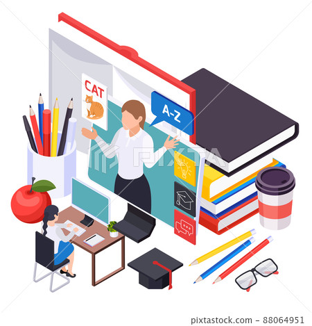 Online Education Isometric Design Concept 88064951
