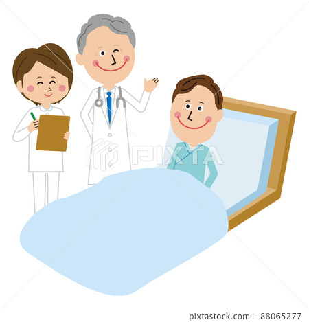 流行家庭中年男子在病床上看到 88065277