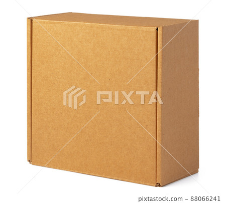 Brown cardboard box isolated on white background Brown cardboard box isolated on white background 88066241