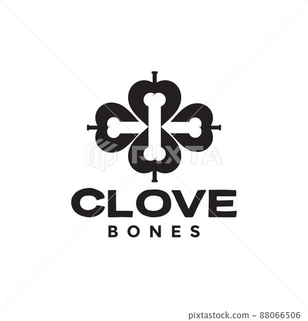 cross bones with leaf logo design, vector graphic symbol icon illustration creative idea 88066506