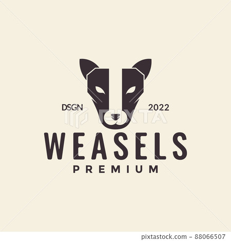 face weasel simple vintage logo design, vector graphic symbol icon illustration creative idea 88066507
