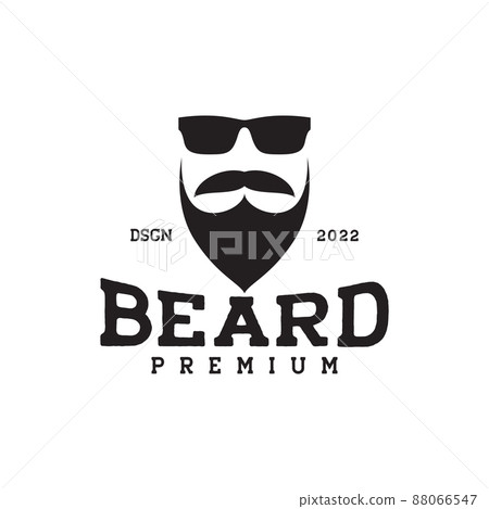 vintage old man with beard and sunglasses logo design, vector graphic symbol icon illustration creative idea 88066547
