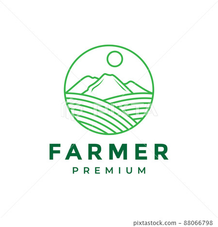 line stripe agriculture green logo design, vector graphic symbol icon illustration creative idea 88066798