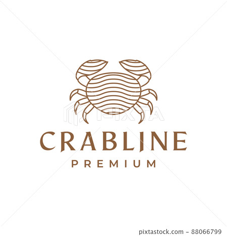 crab stripe line vintage logo design, vector graphic symbol icon illustration creative idea 88066799