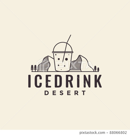 boba drink with hot season logo design, vector graphic symbol icon illustration creative idea 88066802