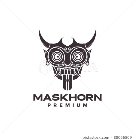 Indonesia mask culture traditional horn logo design, vector graphic symbol icon illustration creative idea Indonesia mask culture traditional horn logo design, vector graphic symbol icon illustration creative idea 88066809
