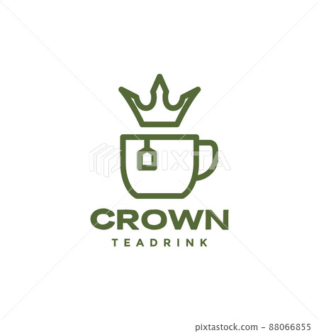 cup tea with crown logo design, vector graphic symbol icon illustration creative idea 88066855