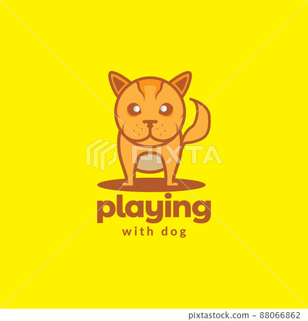 cartoon cute puppy dog colorful logo design, vector graphic symbol icon illustration creative idea 88066862