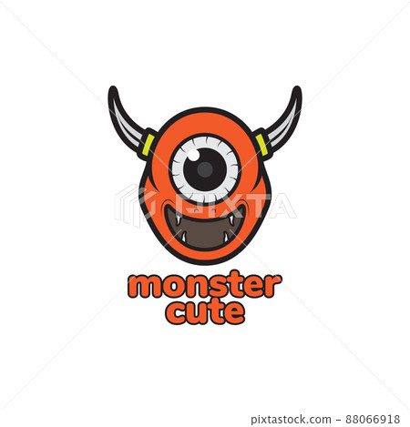 cute orange monster with horn happy logo design, vector graphic symbol icon illustration creative idea cute orange monster with horn happy logo design, vector graphic symbol icon illustration creative idea 88066918
