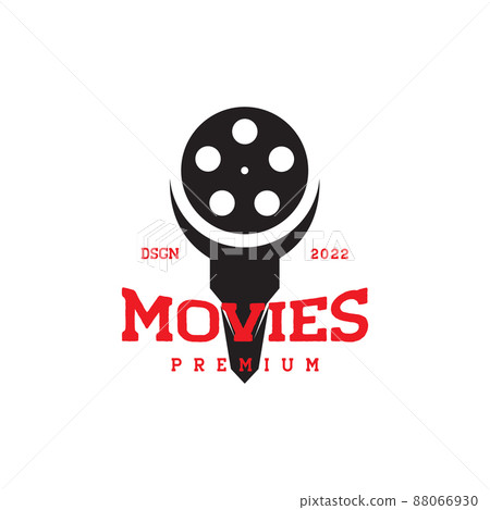 vintage head cow with movie logo design, vector graphic symbol icon illustration creative idea 88066930