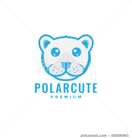 face cute polar bear logo design, vector graphic symbol icon illustration creative idea 88066965