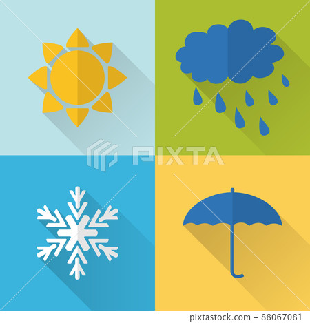 Flat style weather icons - Stock Illustration [88067081] - PIXTA