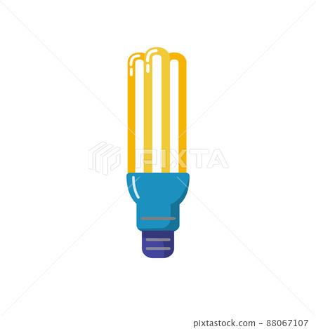 Energy saving fluorescent light bulb flat icon Energy saving fluorescent light bulb flat icon 88067107